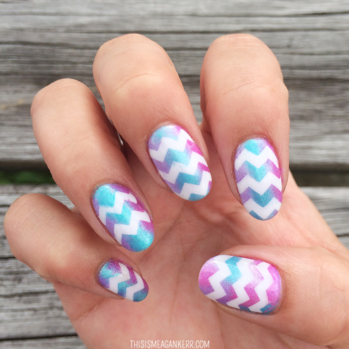 Easter Egg Nails by Penny Lazic using Be Creative Pretty Pigments by Sam Biddle with White Chevrons