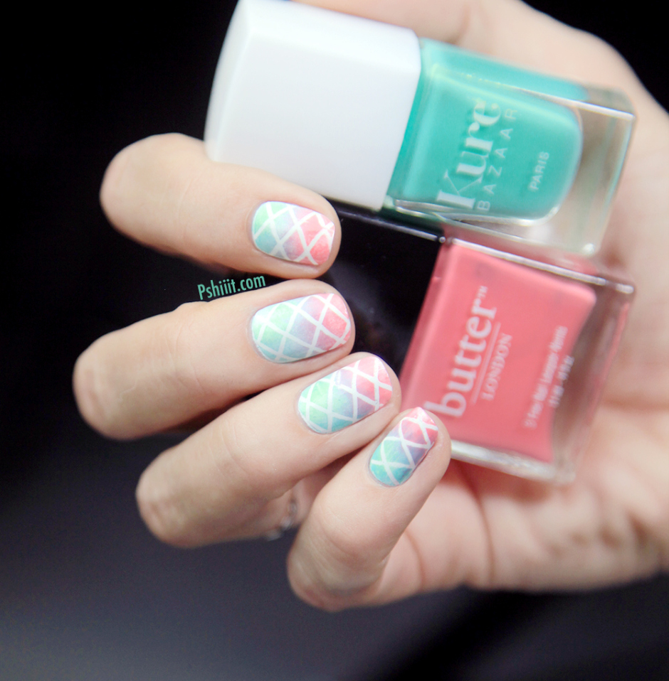 criss cross pastel nail art PSHIIIT