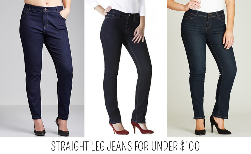 Plus size straight leg jeans under $100