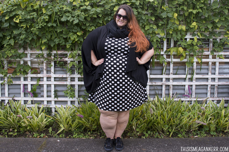 Meagan Kerr Monochrome Estelle Meagan Dress from Farmers | Plus size fashion New Zealand