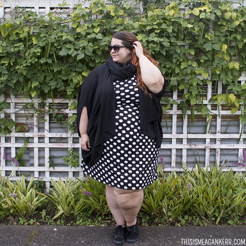 Meagan Kerr Monochrome Estelle Meagan Dress from Farmers | Plus size fashion New Zealand