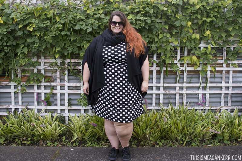 Meagan Kerr Monochrome Estelle Meagan Dress from Farmers | Plus size fashion New Zealand