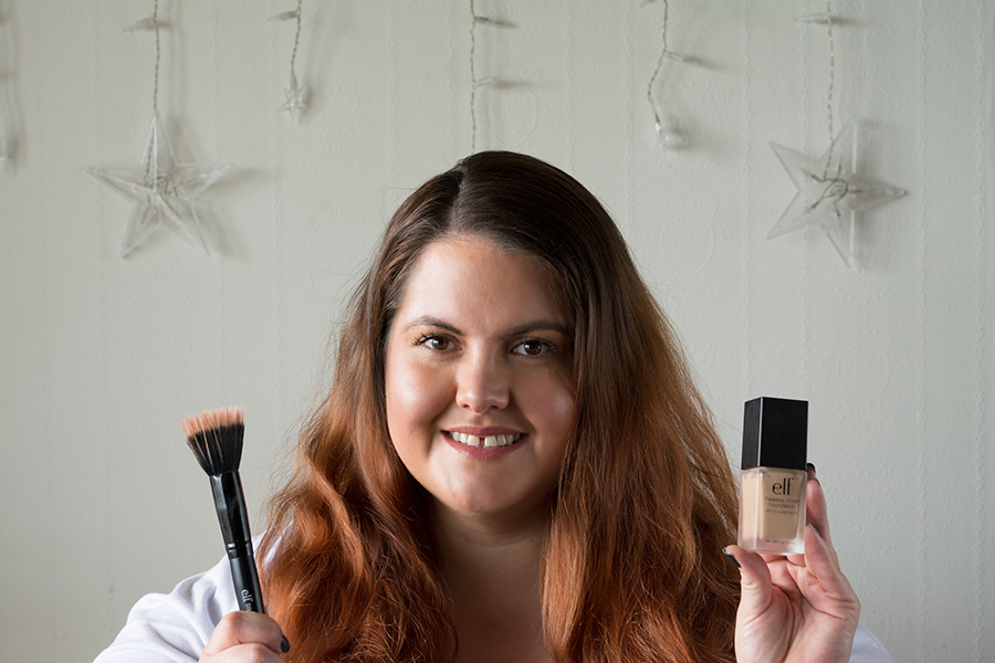 This is Meagan Kerr's secret to flawless skin: e.l.f. cosmetics Flawless Finish Foundation in Buff and e.l.f. cosmetics Stipple Brush