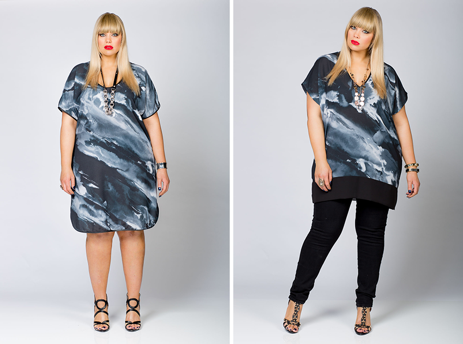 Harlow Dark Side of the Moon Shift Dress, Dark Side of the Moon Tunic, Black Night Skinny Leg Denim