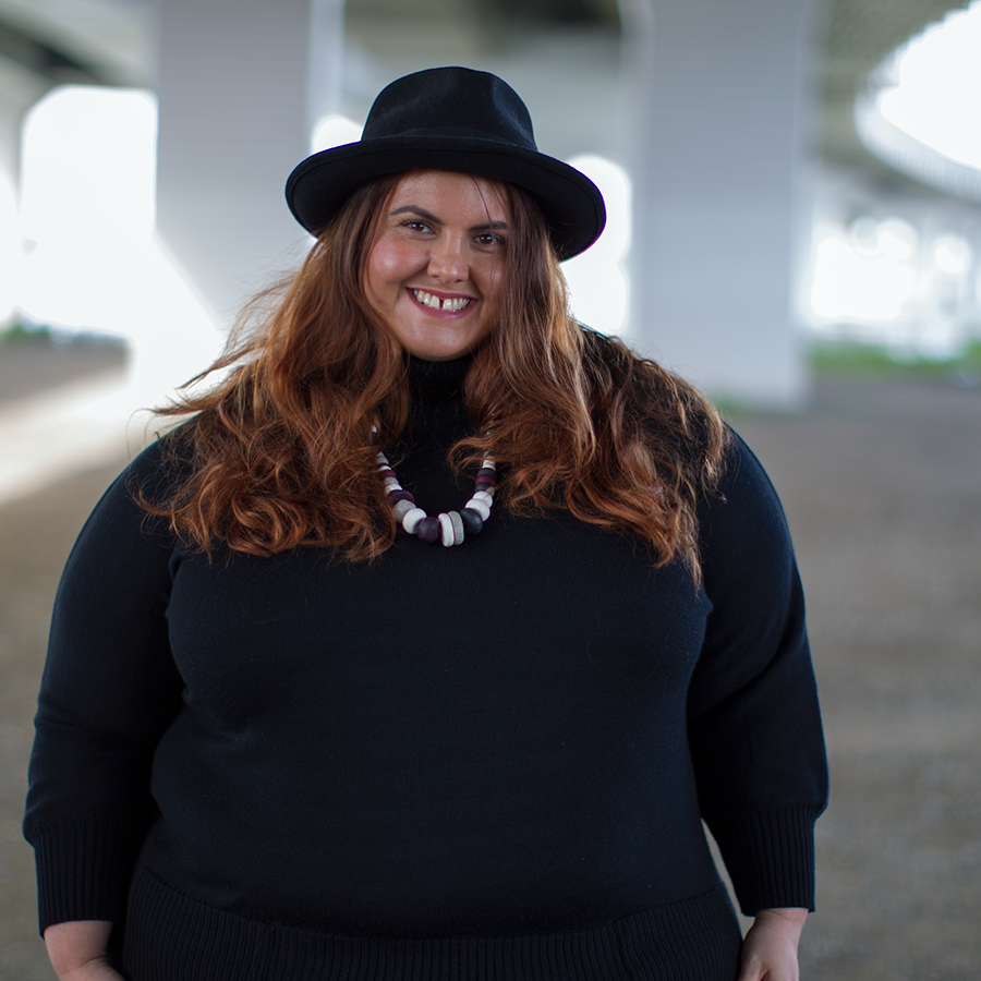 Meagan Kerr Plus Size Fashion // Navabi Review Isolde Roth Roll Neck Sweater