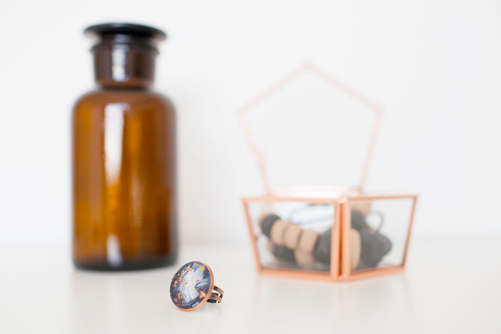 Polly Collective Jewellery // Earth 2.0 polymer clay statement ring handmade in Melbourne