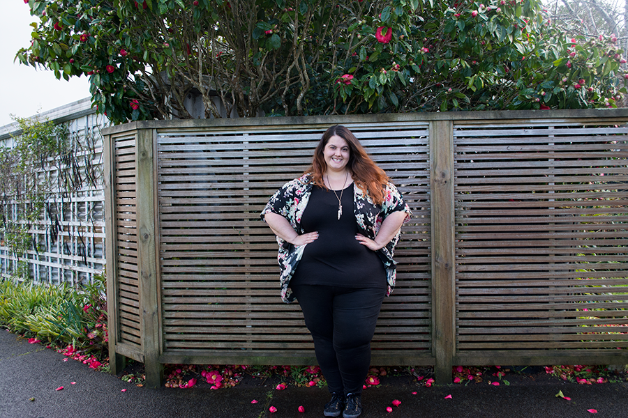This is Meagan Kerr: NZ Style Curvettes Floral // Sara Floral Kimono from EziBuy