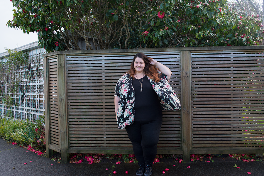 This is Meagan Kerr: NZ Style Curvettes Floral // Sara Floral Kimono from EziBuy