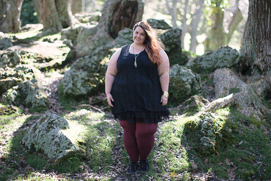 This is Meagan Kerr x Farmers Plus Size Boho Yourself Luxe Lace Long Top