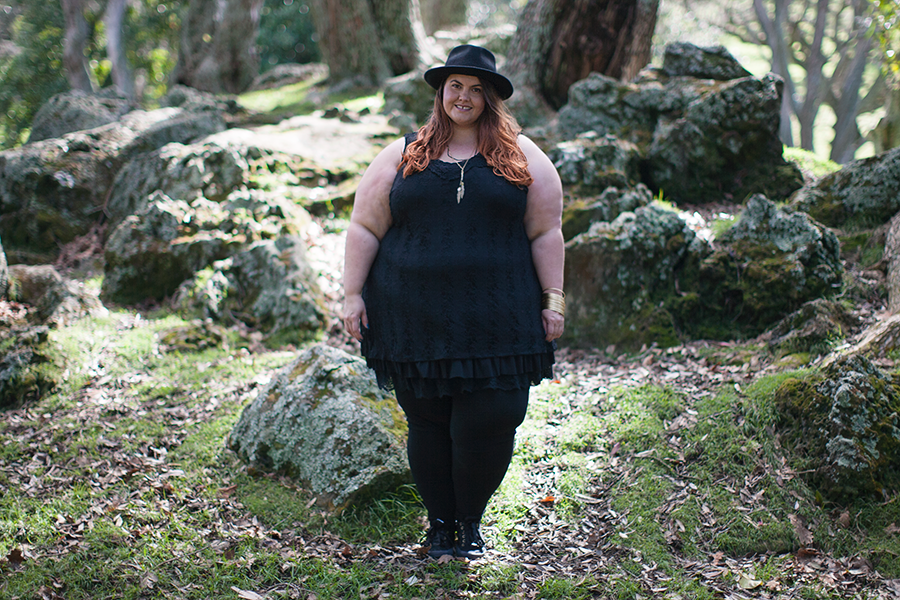 This is Meagan Kerr x Farmers Plus Size Boho Yourself Luxe Lace Long Top