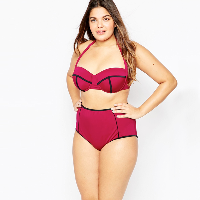 Plus size swimwear // ASOS Curve 50's Halter Bikini Top and High Waisted Bottoms