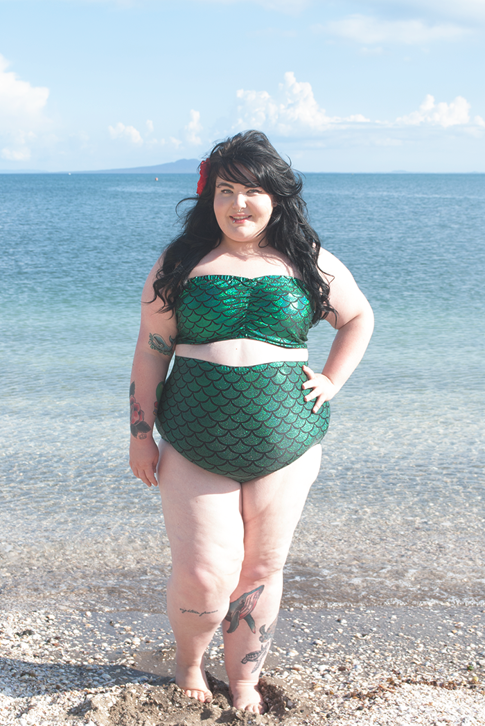 Plus size swimwear // Chubby Cartwheels Mermaid Bandeau Bikini