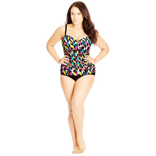 Plus size swimwear // City Chic Prismatic Tankini