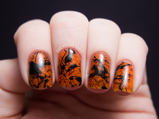 Halloween Splatter Nail Art by Chalkboard Nails