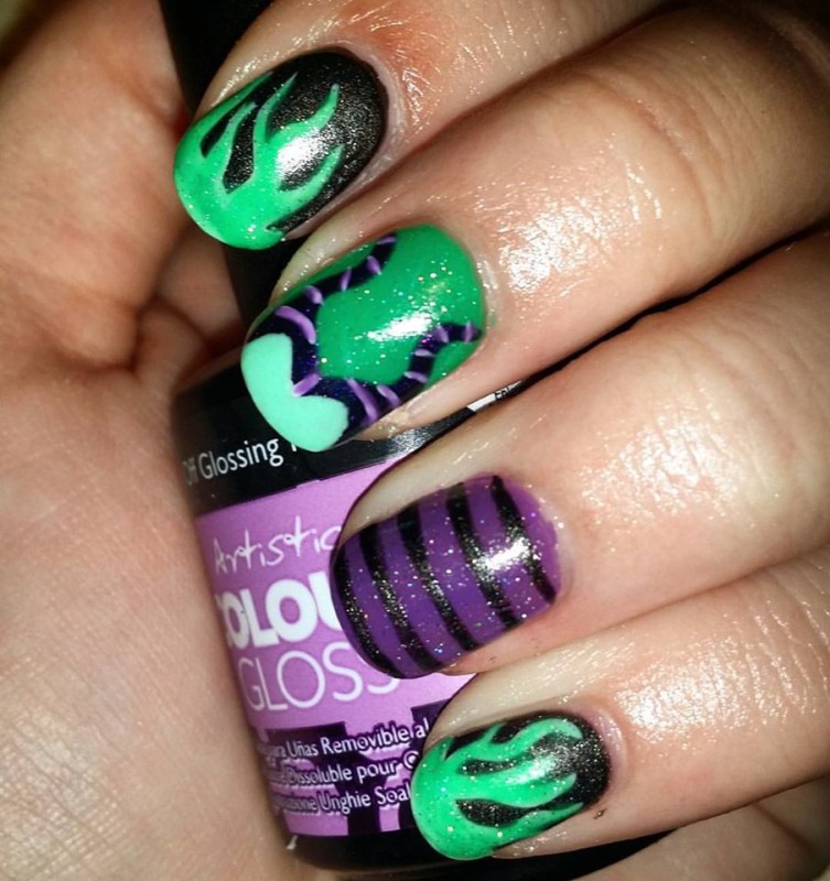 Maleficent Nail Art by TLC Nails