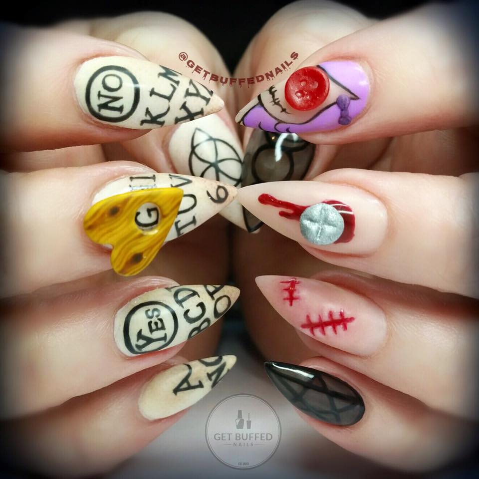 Ouija Board Nail Art by Get Buffed