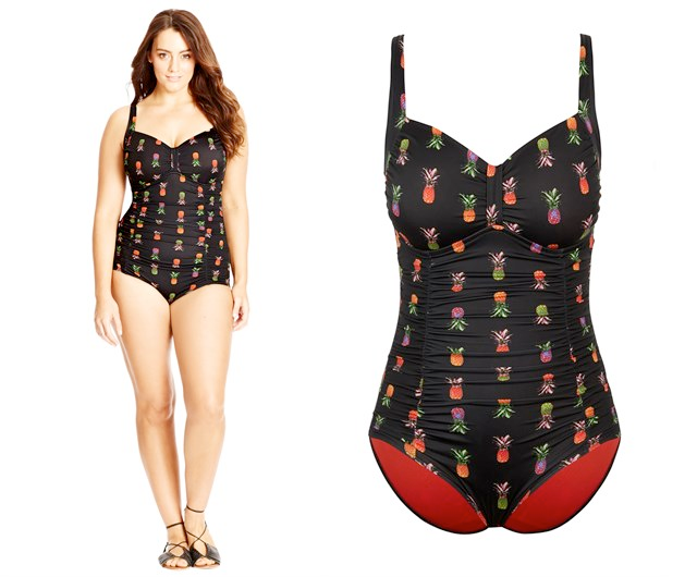 Plus size swimwear City Chic Pineapple Crush One Piece