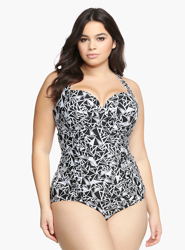 Plus Size Swimwear Torrid Break in the Wall Natural Support One Piece Swimsuit