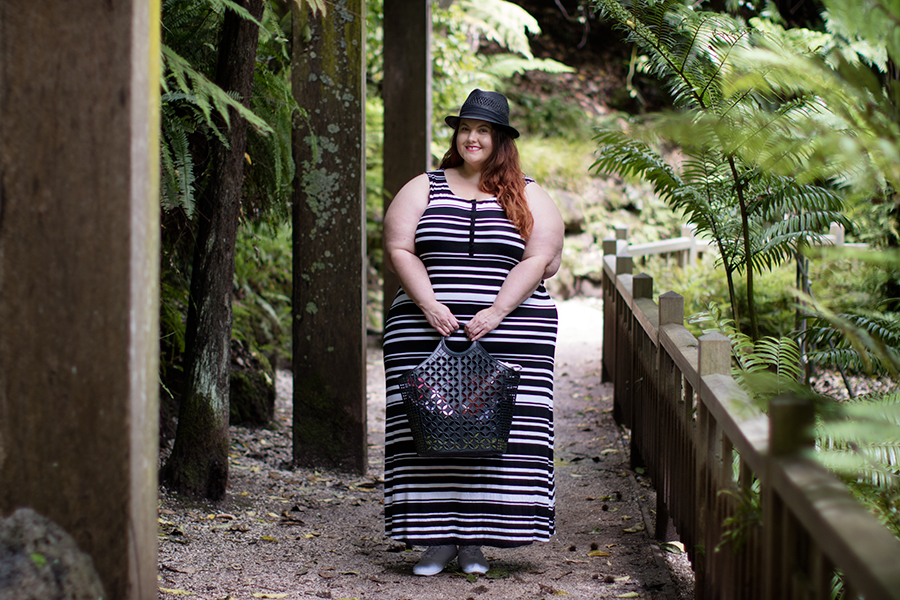 Kmart Plus Size Alexa Maxi Dress Henley Stripe