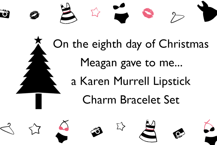 This is Meagan Kerr 12 Days of Christmas Giveaway - Karen Murrell Lipstick Charm Bracelet Set
