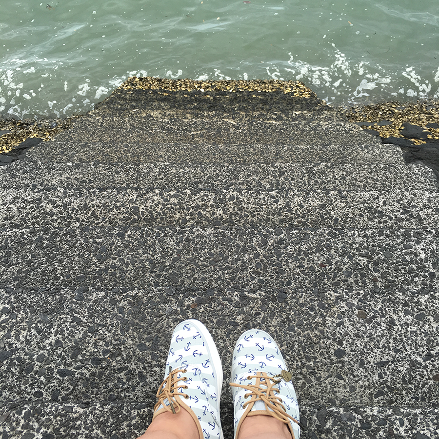 New Zealand plus size fashion blogger Meagan Kerr wears Taylor Swift for Keds Anchor Stripe Sneakers