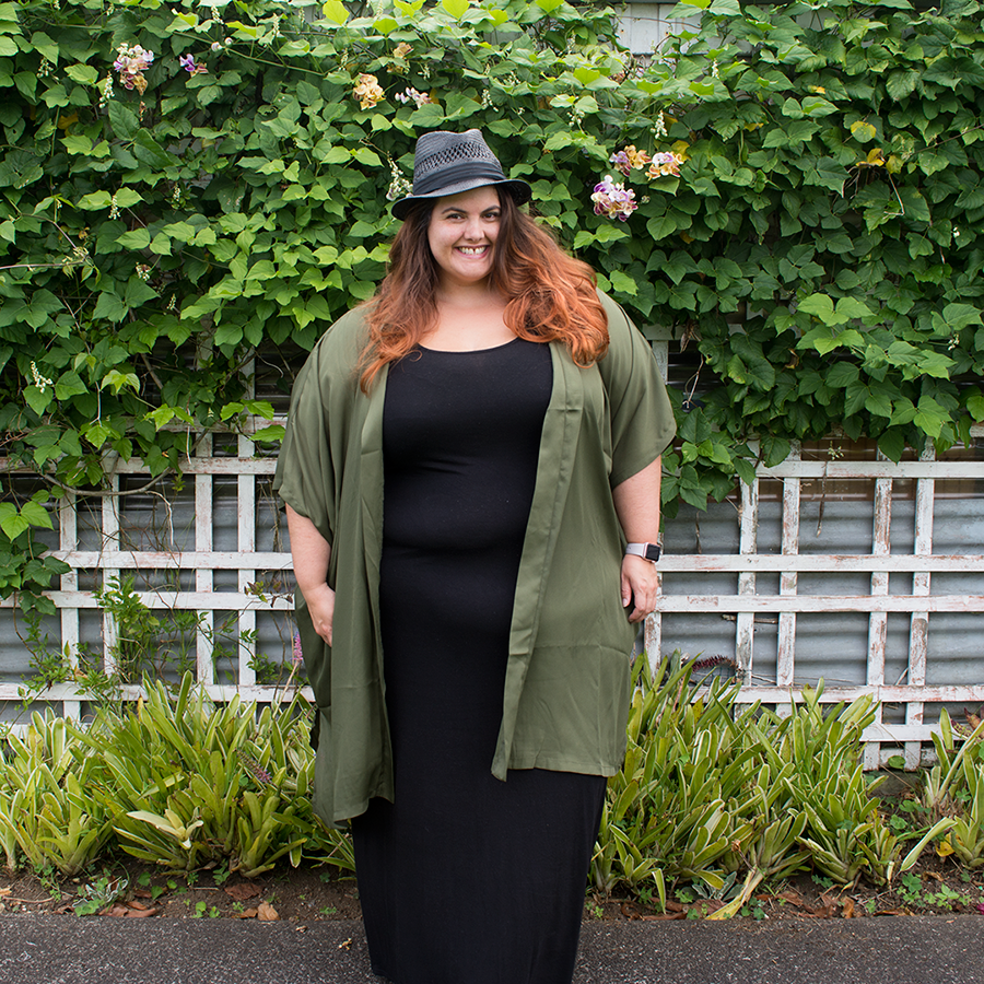 Meagan Kerr wears Yours Maxi Dress and 17 Sundays Slouch Kimono