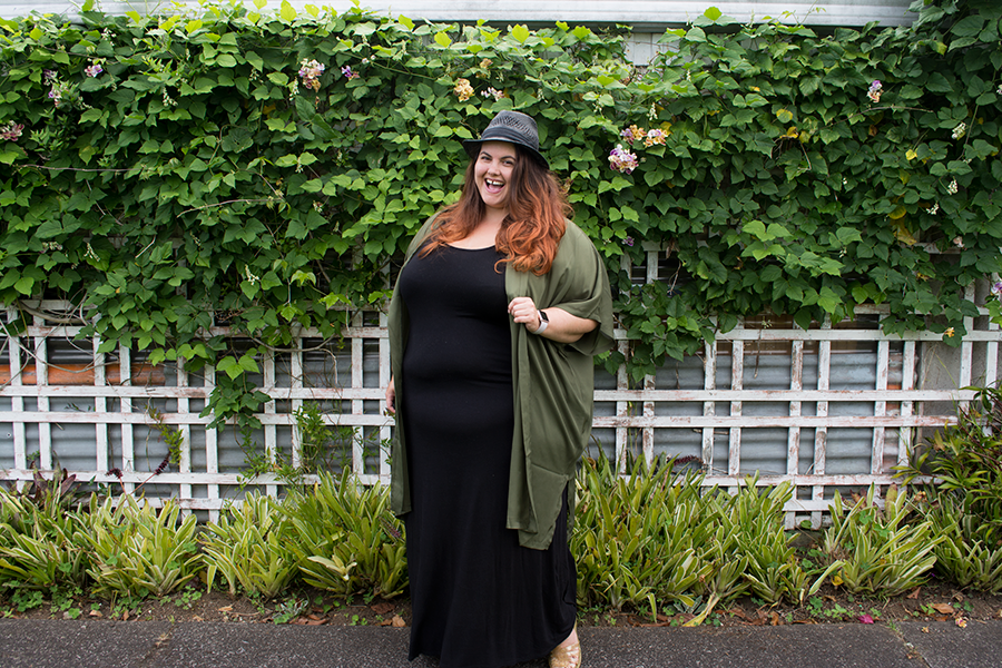 Meagan Kerr wears Yours Maxi Dress and 17 Sundays Slouch Kimono