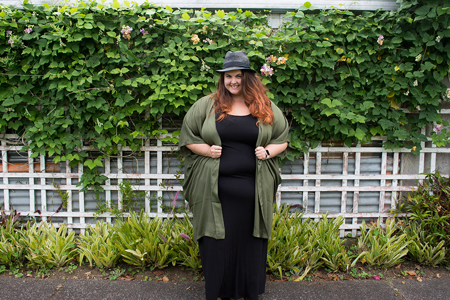 Meagan Kerr wears Yours Maxi Dress and 17 Sundays Slouch Kimono