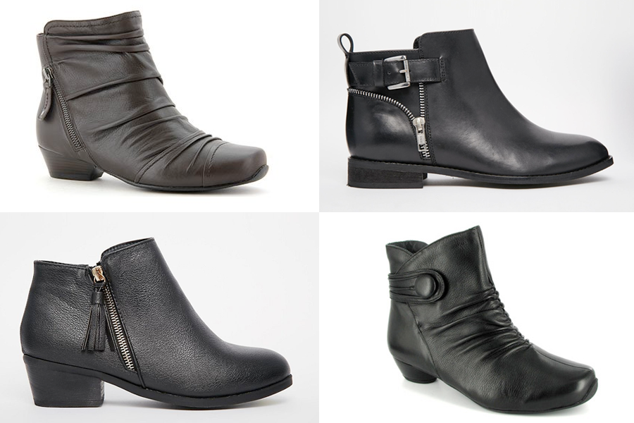 Autumn 2016 flat zip ankle boots for wide feet