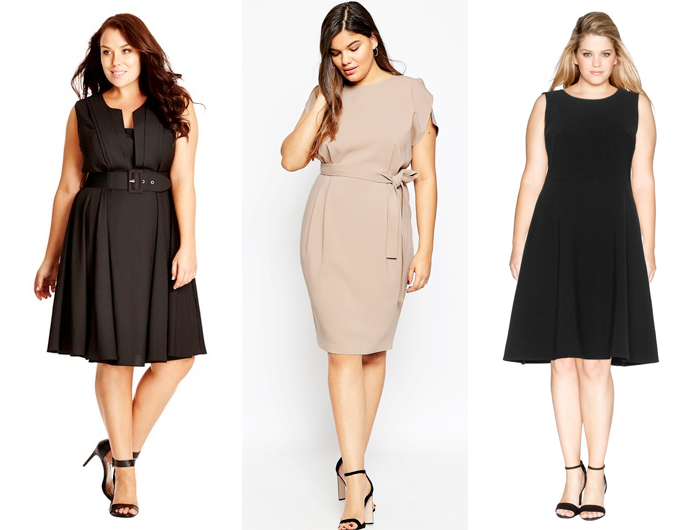 Plus size officewear // City Chic Vintage Veronica Dress, ASOS Curve Belted Midi Dress, Navabi Manon Baptiste Fit and Flare Dress