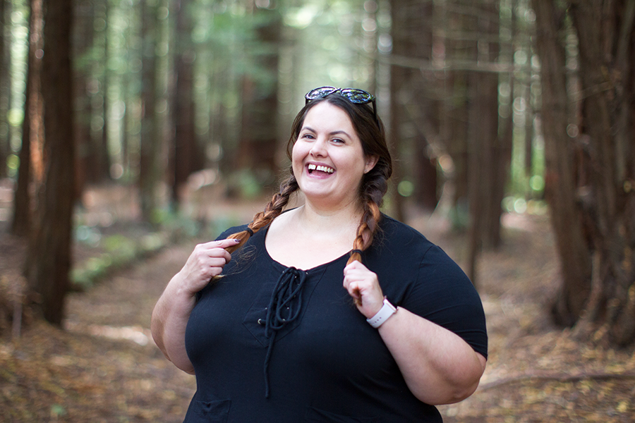 New Zealand plus size fashion blogger Meagan Kerr wears Hope & Harvest Pirate Dress for Crankworx Mountain Bike Festival in Rotorua