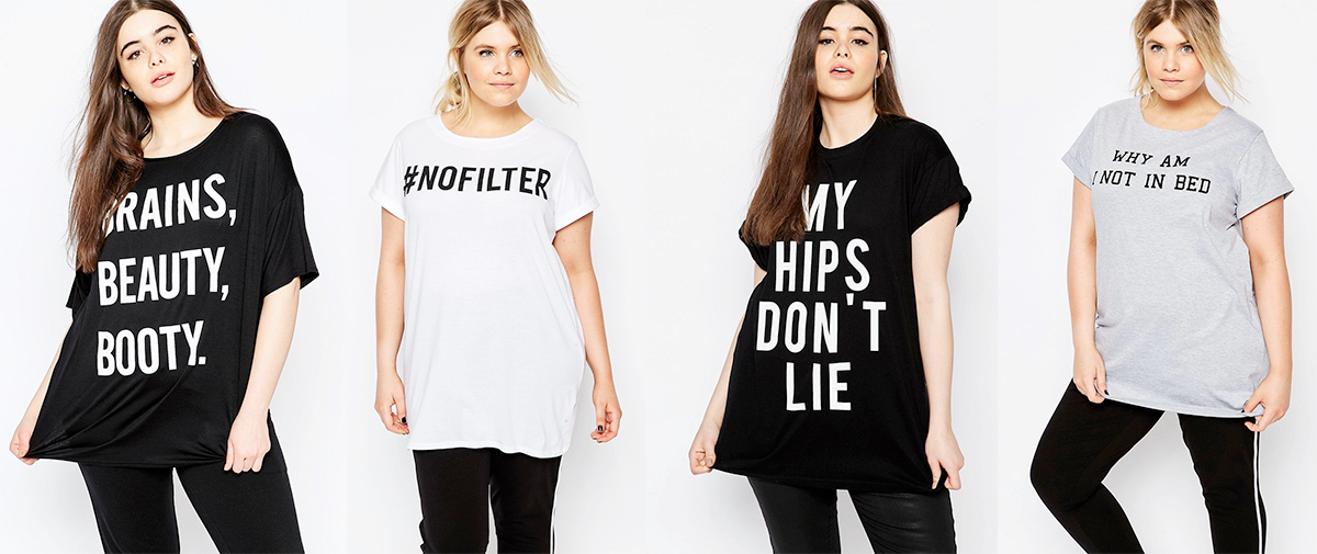 Plus size activewear autumn 2016 - slogan tees