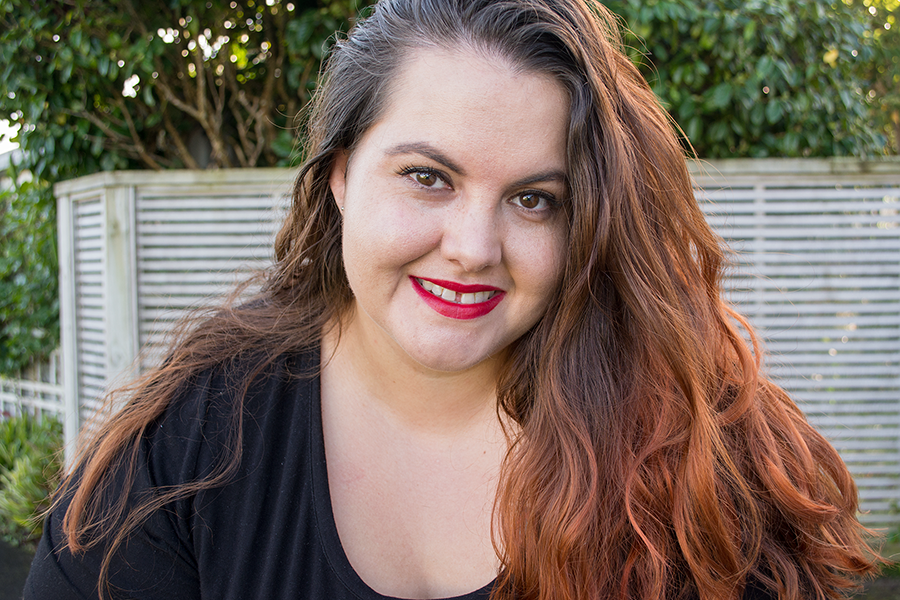 New Zealand plus size fashion blogger Meagan Kerr wears Wild Child City Fashion Ponte Pants, Wild Child Essential Short Sleeve Top and 17 Sundays Rewired Sequin Trim Jacket