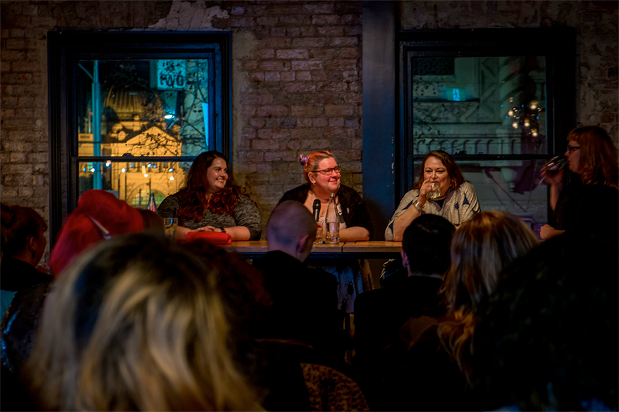 Fashion, Feminism and Fat Bodies panel at Melbourne Fashion Week Plus: Meagan Kerr, Kath Read and Sarah Harry. Photo by Suger Coat It