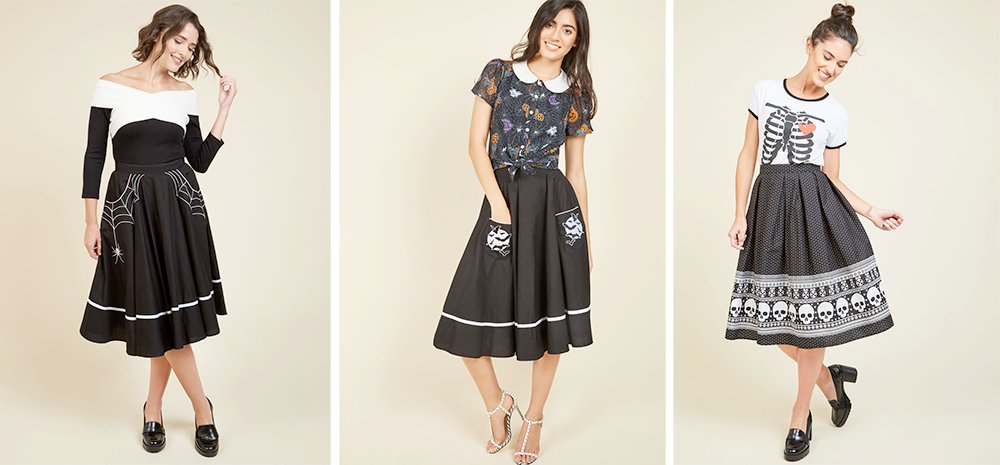 Plus size Halloween costume ideas: spooky skirts from Modcloth