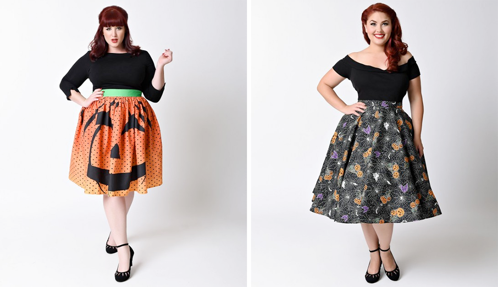 Plus size Halloween costume ideas: spooky skirts from Unique Vintage