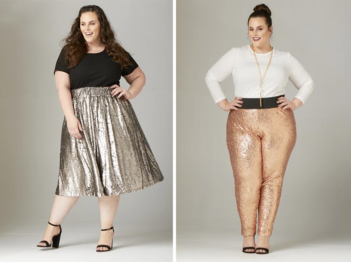 Plus size party outfits: Mermaiden Sequin Skirt and Fancy Pants from Society+