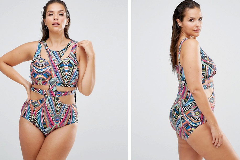 ASOS: Monif C Print Cut Out Swimsuit