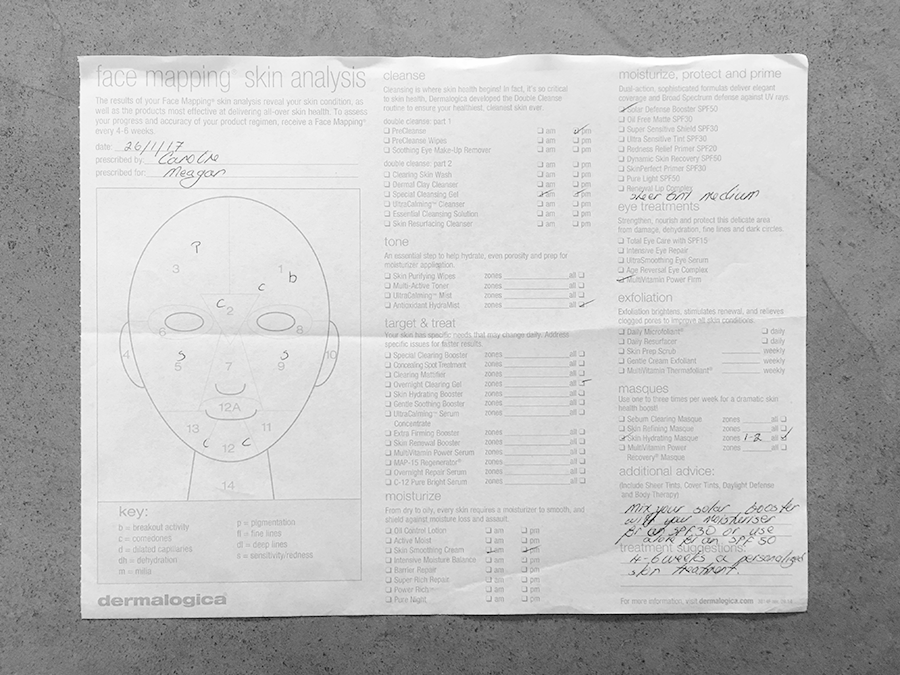 My Dermalogica Face Mapping Skin Analysis