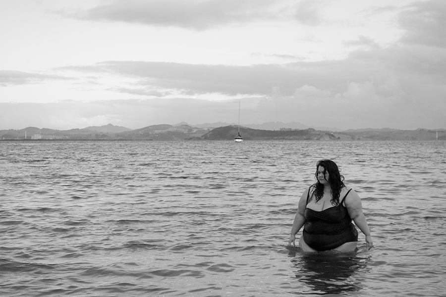 Meagan Kerr swimming at Waikaraka