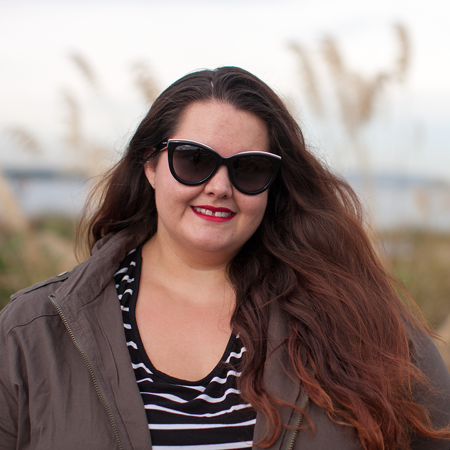 New Zealand plus size fashion blogger Meagan Kerr wears Mink Denim Tee from Myer, Kate Madison Jeans and Jacket from The Warehouse and Dolce&Gabbana Sunglasses from SmartBuyGlasses