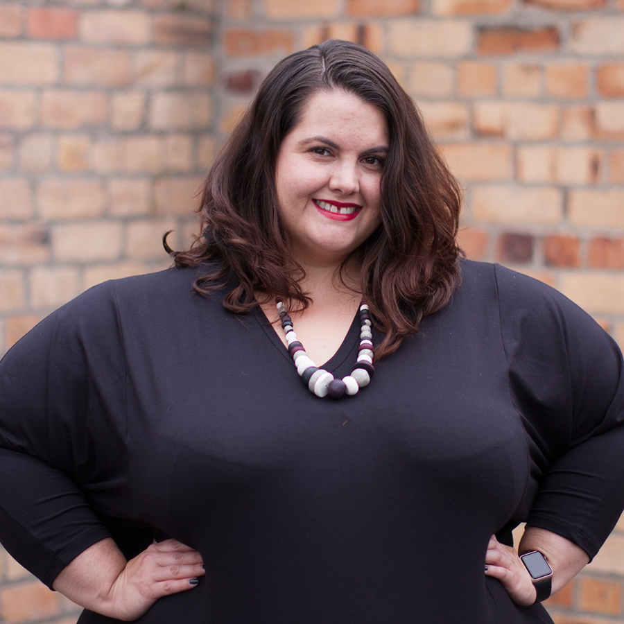 New Zealand plus size blogger Meagan Kerr wears Harlow Rebel Yell dress