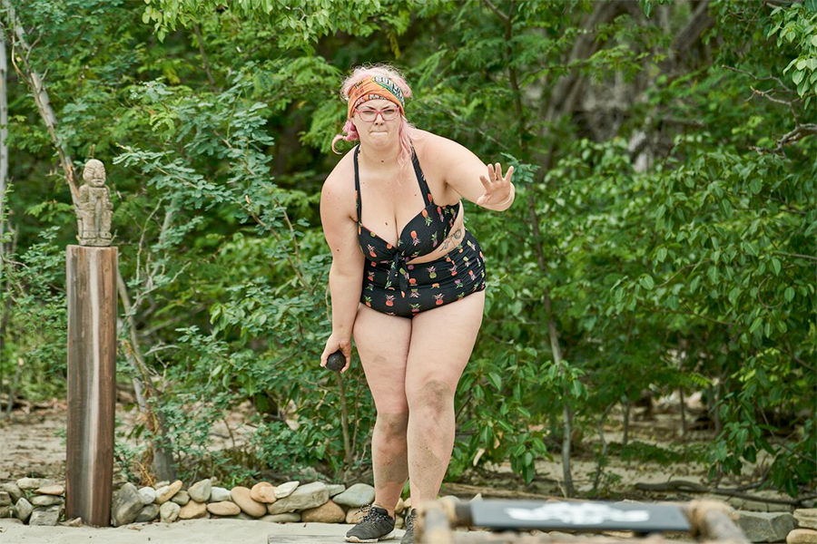 Hannah during her duel with Tony at Redemption Island on Survivor New Zealand / Photo: Scott McAulay