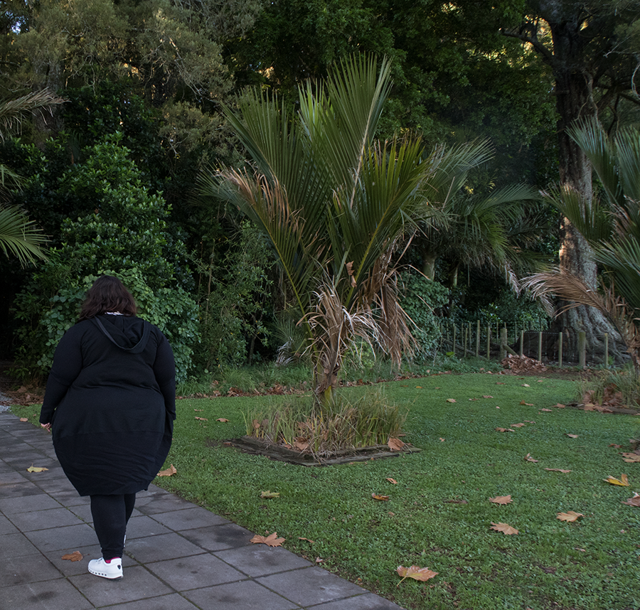 New Zealand plus size blogger Meagan Kerr wears River Island Plus tee, Kate Madison leggings, Lost and Led Astray Sculpture Coat and ecco Cool 2.0 Shoes