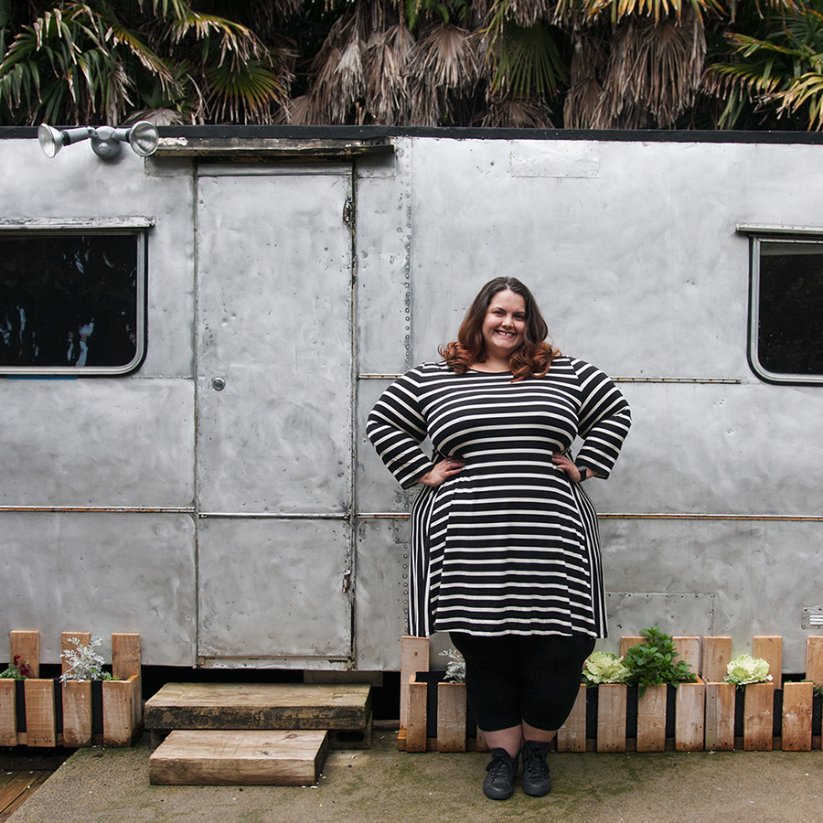 New Zealand plus size blogger Meagan Kerr wears Swings and Roundabouts dress from Dressing Room