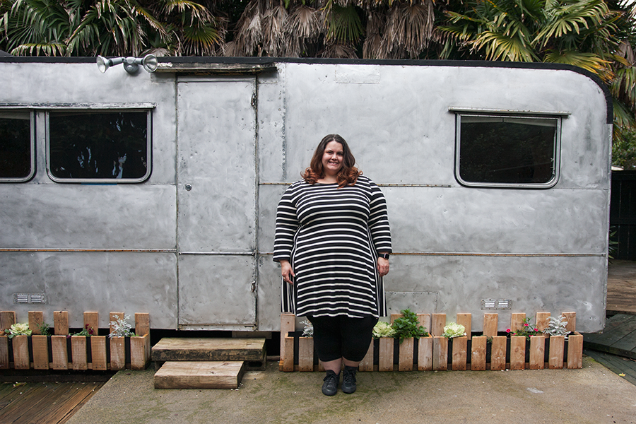 New Zealand plus size blogger Meagan Kerr wears Swings and Roundabouts dress from Dressing Room