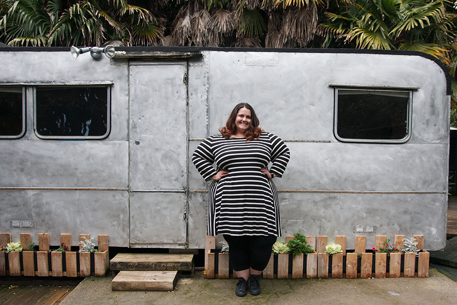 New Zealand plus size blogger Meagan Kerr wears Swings and Roundabouts dress from Dressing Room