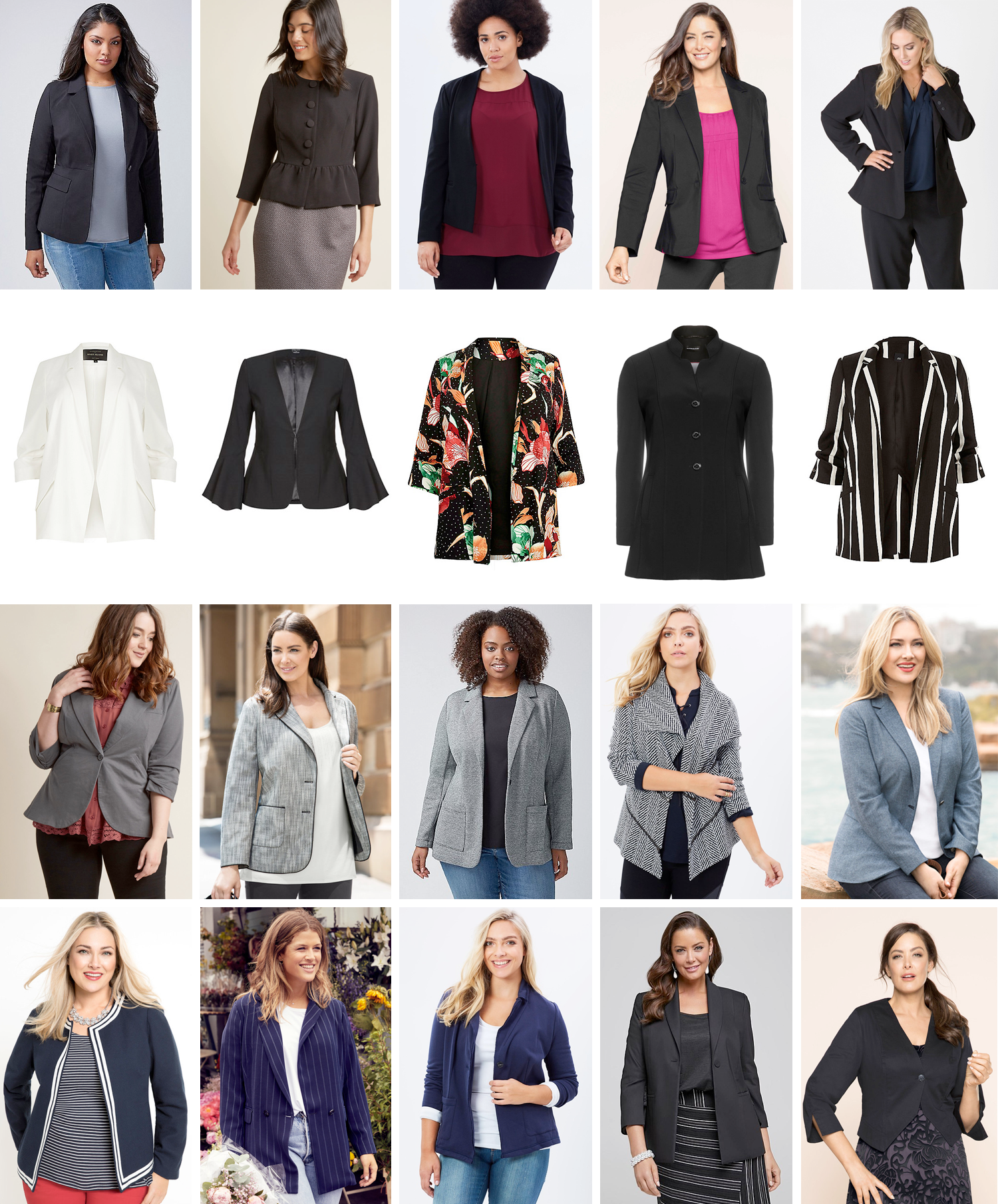 Plus size workwear jackets, officewear, blazers, corporate wardrobe