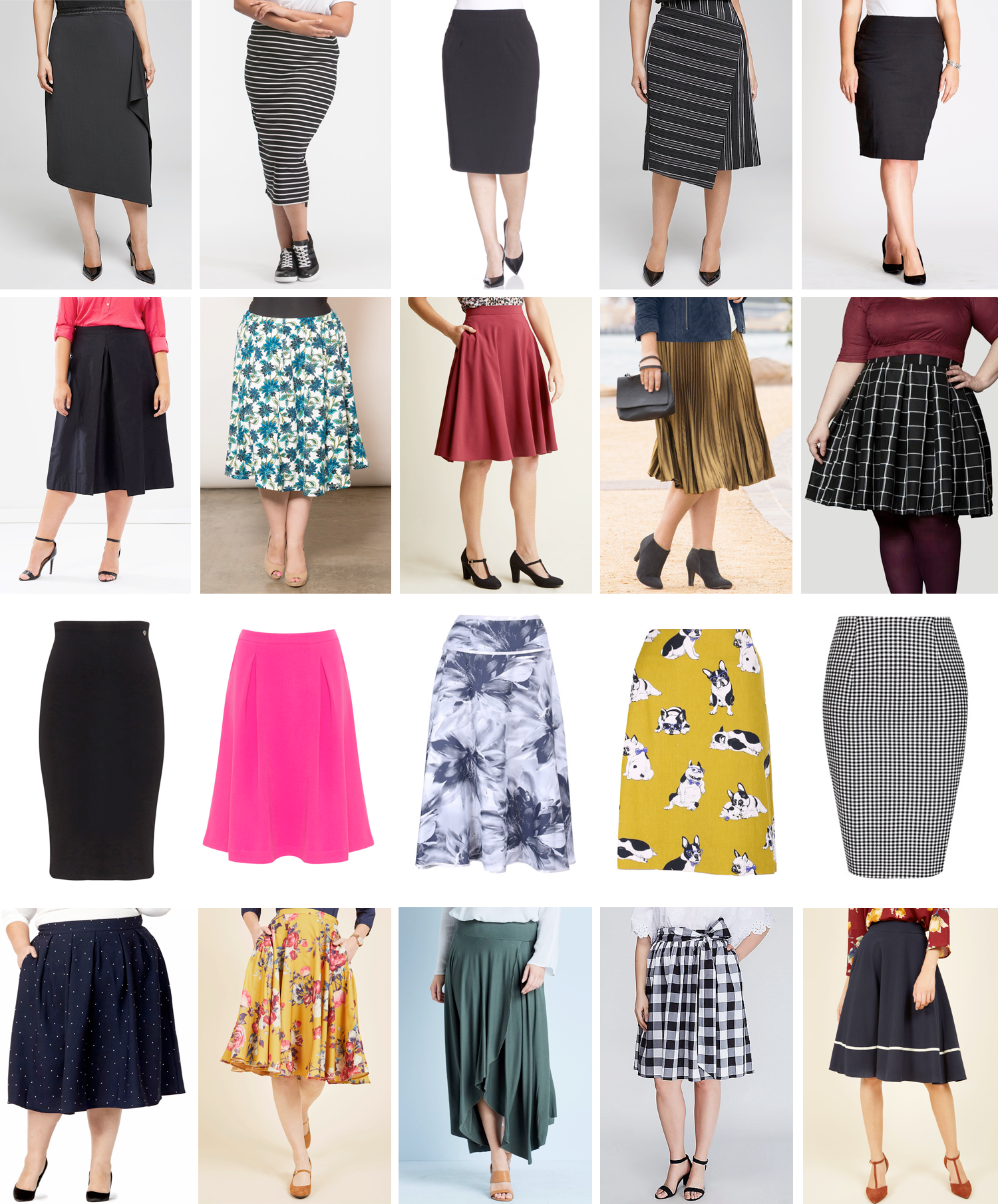 Plus size workwear skirts, officewear, midi skirts, pencil skirts, corporate wardrobe