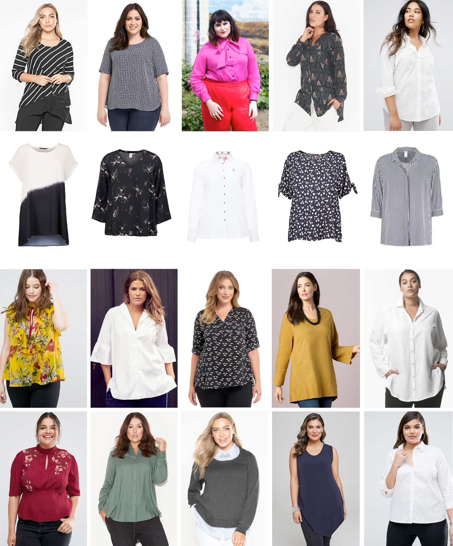 Plus size workwear tops, officewear, blouses, corporate wardrobe